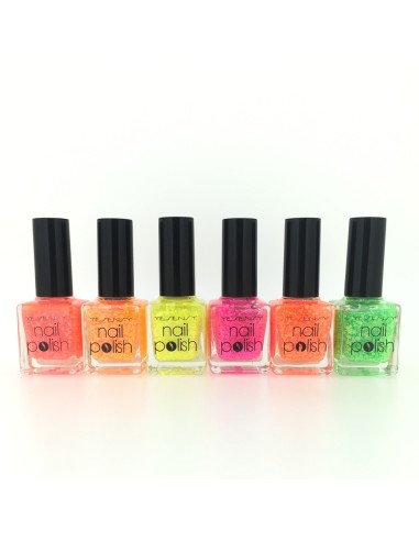 Set De 6 Vernis à Paillettes Fluos